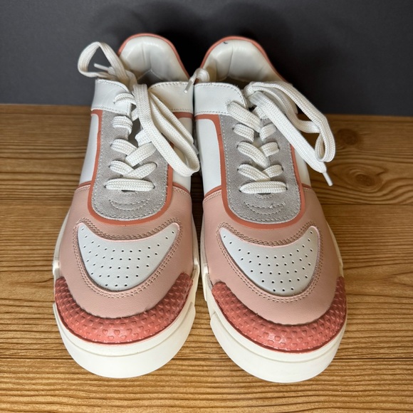 Love Moschino White Pink Colorblock Heart Casual Dress Sneakers Womens 40 - Picture 5 of 12